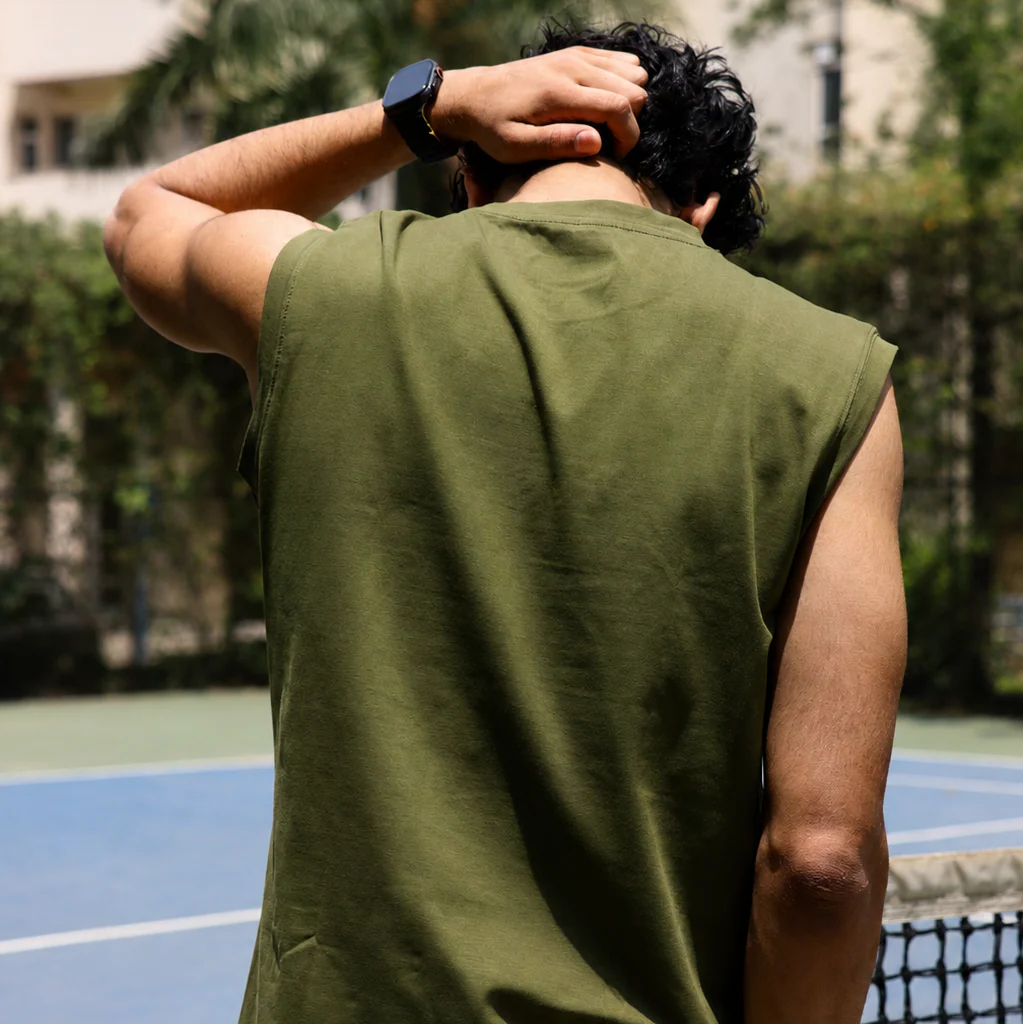 OLIVE GREEN EMBROIDERED TANK - Image 4